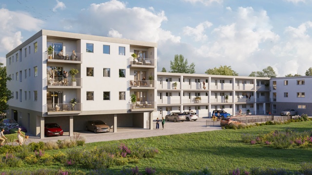 Rendering des Neubauprojekts Illertissen, 40 Wohneinheiten